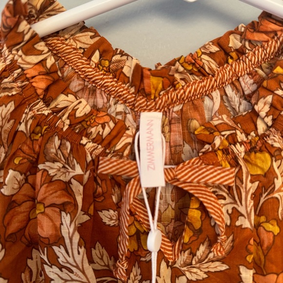 Zimmermann Girls Andie Spliced Orange Dress Size 6 Kids NWT New - Picture 3 of 5